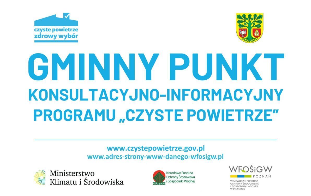 Punkt konsultacyjno-informacyjny Programu „Czyste Powietrze” w Urzędzie Gminy Komorniki będzie nieczynny w dniu 31 lipca 2026 r-- grafika informująca 