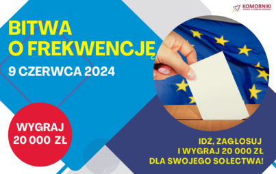 plakat bialo niebieski z napisami