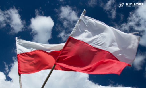 powiewające flagi Polski