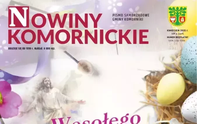 okładka nowin komornickich z wielkanocnymi dekoracjami