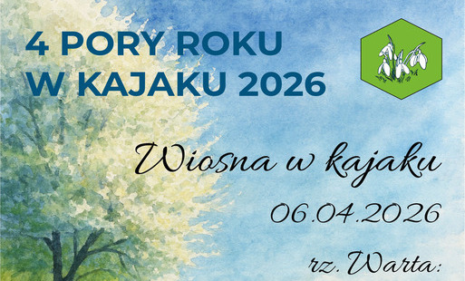 niebieskie tlo, rzeka i kajak