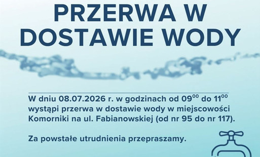 Zdjęcie do Uwaga! Przerwa w dostawie wody 