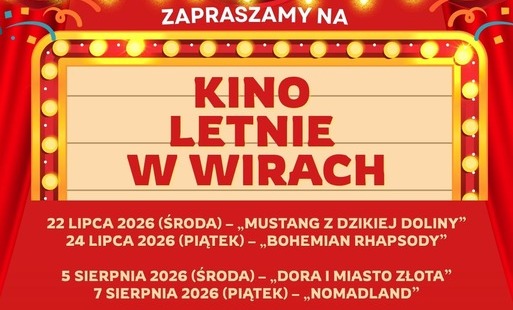 Kino letnie w Wirach – wakacyjne seanse pod gołym niebem