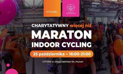 Marton Indoor Cycling, CITYZEN, 25 października 2026 16:00-21:00- grafika informująca o maratonie charytatywnym