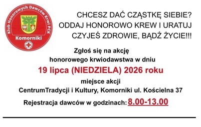 Oddaj krew. Uratuj czyjeś życie!